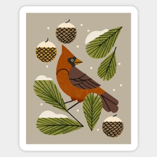 Winter Cardinal Sticker